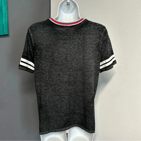 Pink Rose Women’s Large Burnout Ringer T‎ Shirt Grunge Bella Elena Boho Piling - Picture 4 of 10